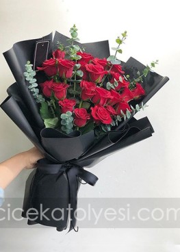 21 adet Kırmızı Gül Buketi